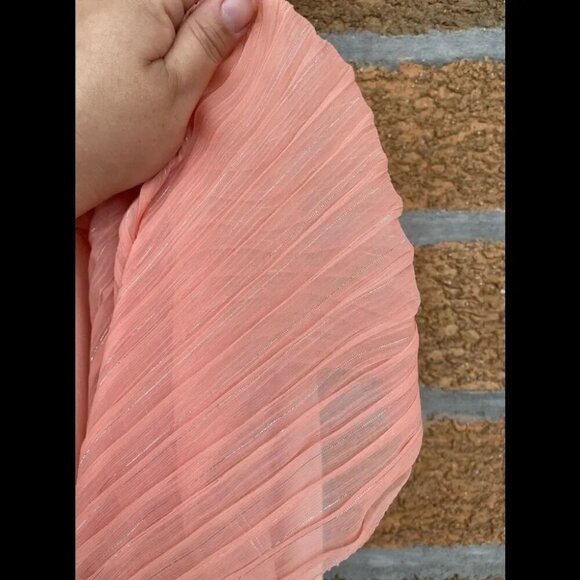 Alice + Olivia Slip  Peach Silk Dress large - Picture 11 of 12